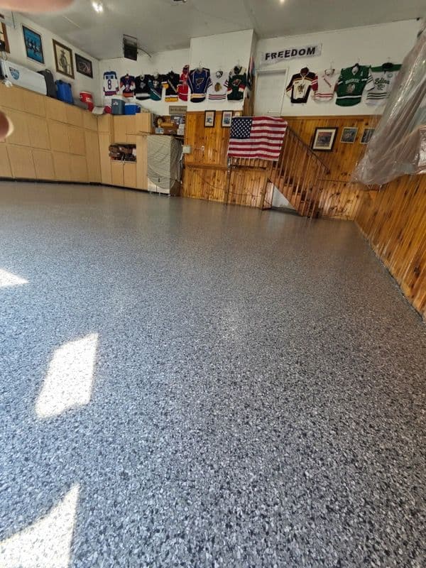 Garage Floors Get a Flaked Epoxy Makeover