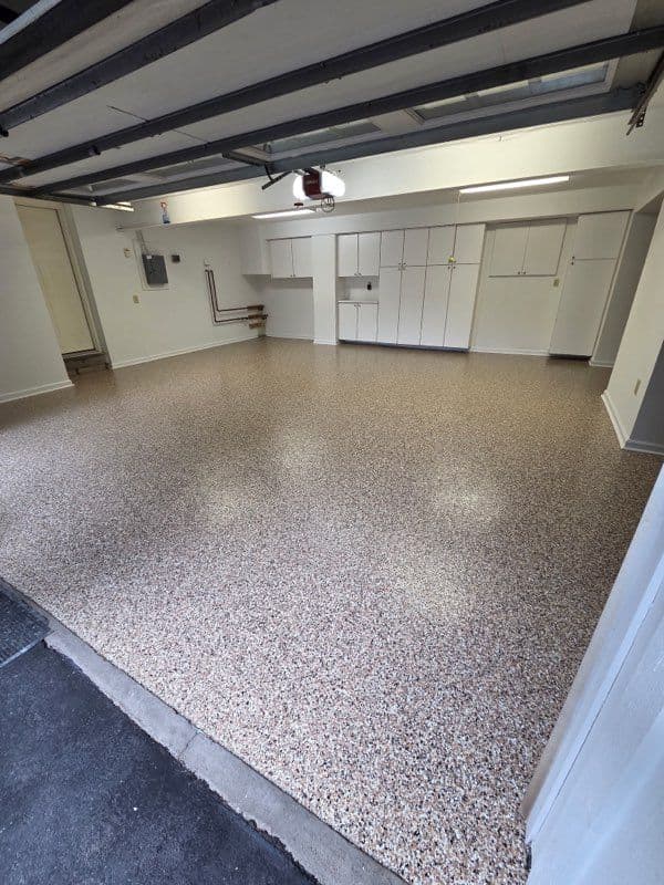 Gallery photos for Stunning Garage Floor Revamp with Flaked Epoxy: Image #1